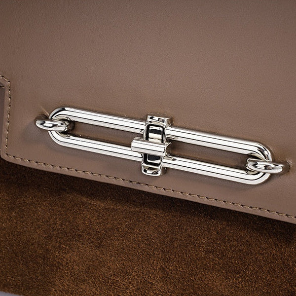 Arianna Suede Panel Satchel Handbag