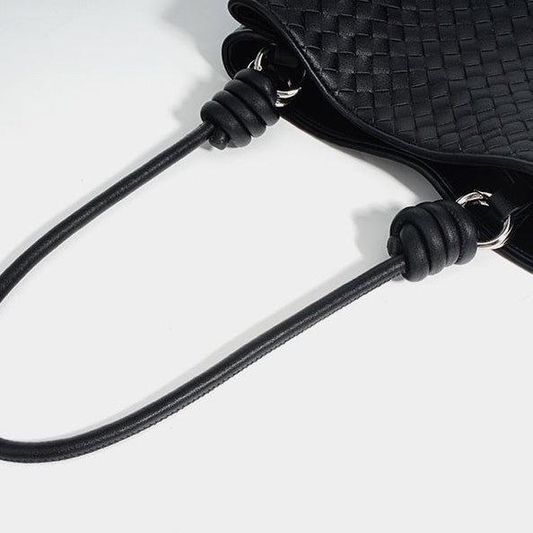 Miuccia Woven Leather Tote Bag