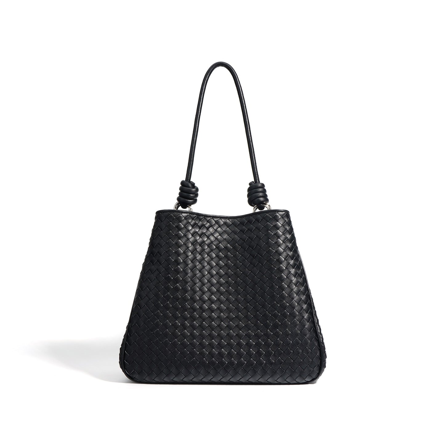 Miuccia Woven Leather Tote Bag