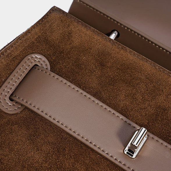 Arianna Suede Panel Satchel Handbag