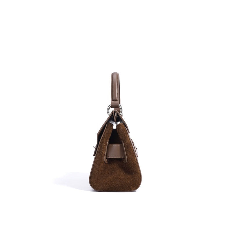 Arianna Suede Panel Satchel Handbag