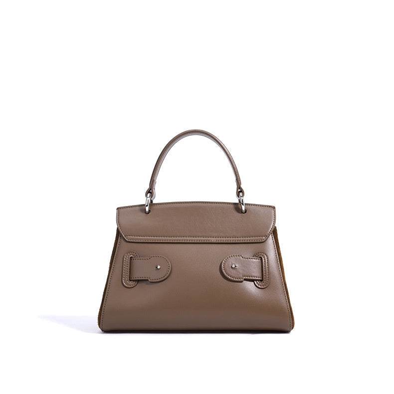 Arianna Suede Panel Satchel Handbag