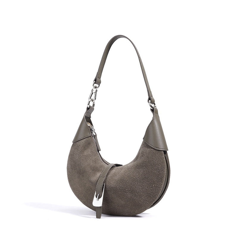 Scarlett Suede Crescent Shoulder Bag