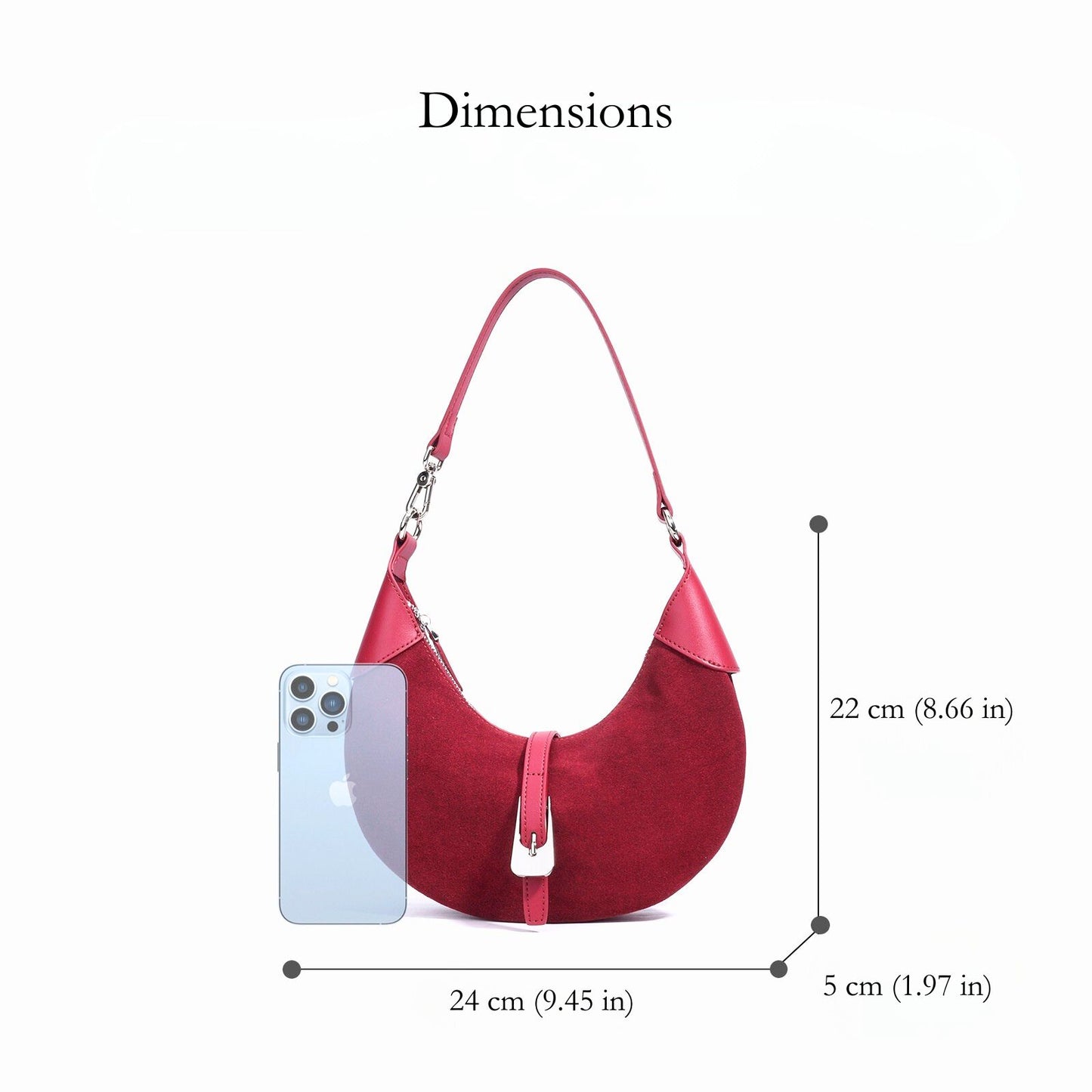 Scarlett Suede Crescent Shoulder Bag