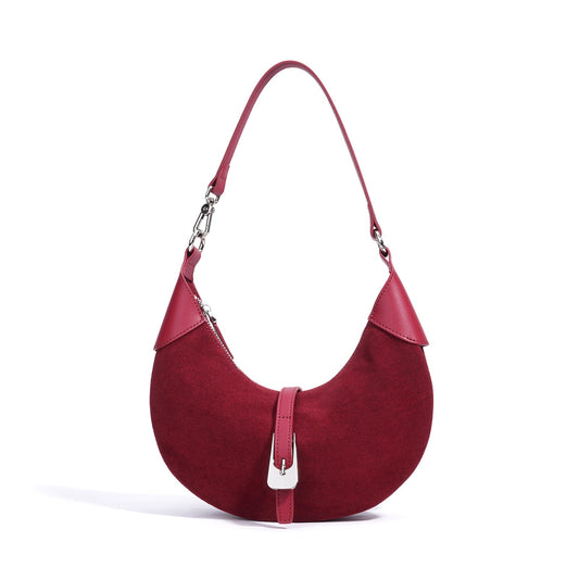 Scarlett Suede Crescent Shoulder Bag